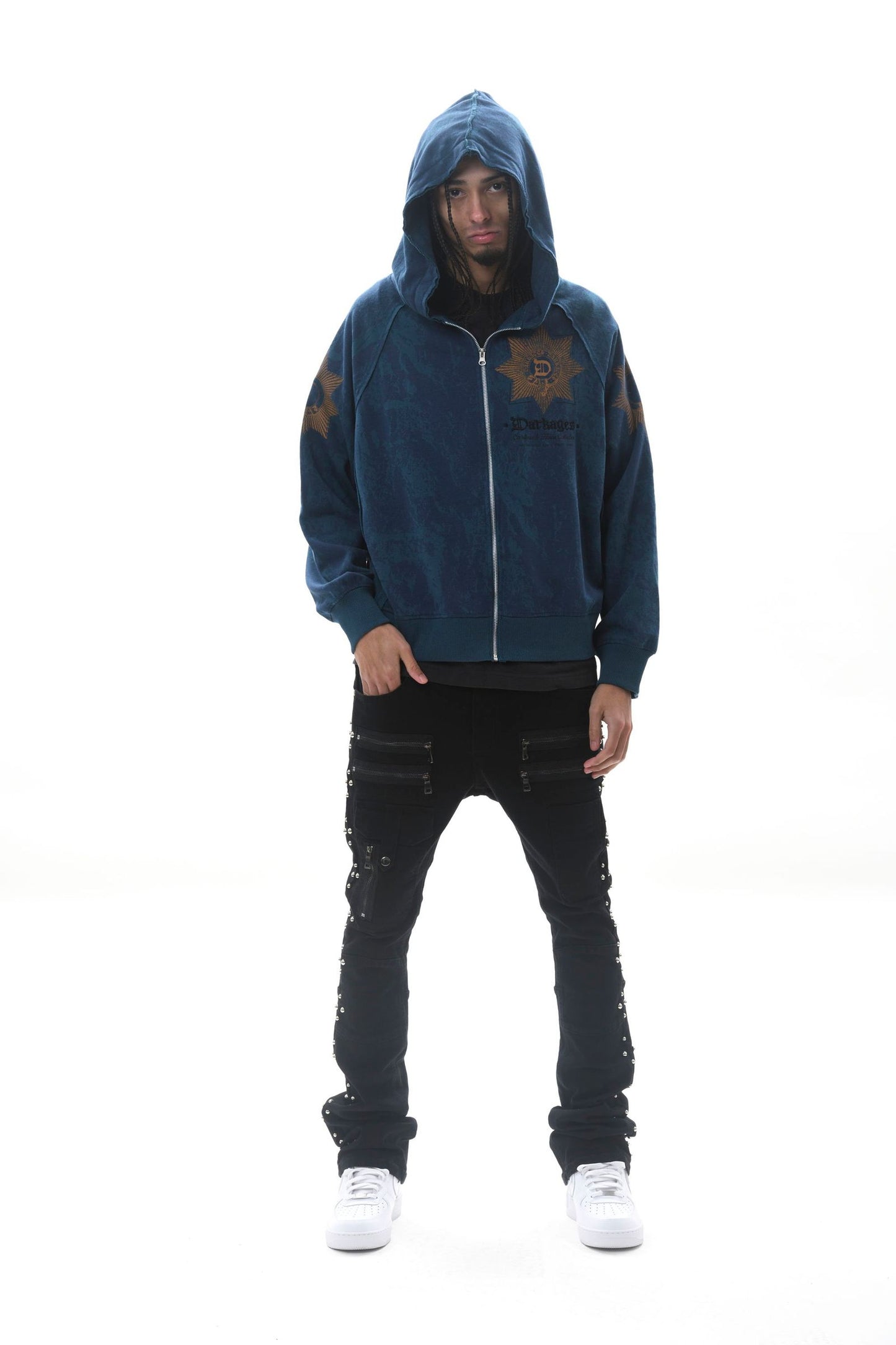 Civilized -(dark blue) dark ages zip up hoodie
