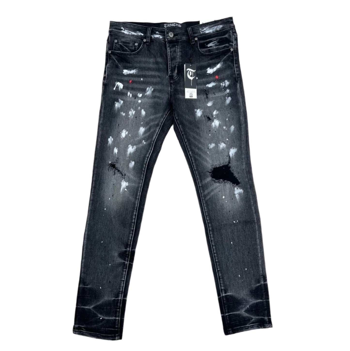 The Trenches - "Dhamar" black wash paint Denim