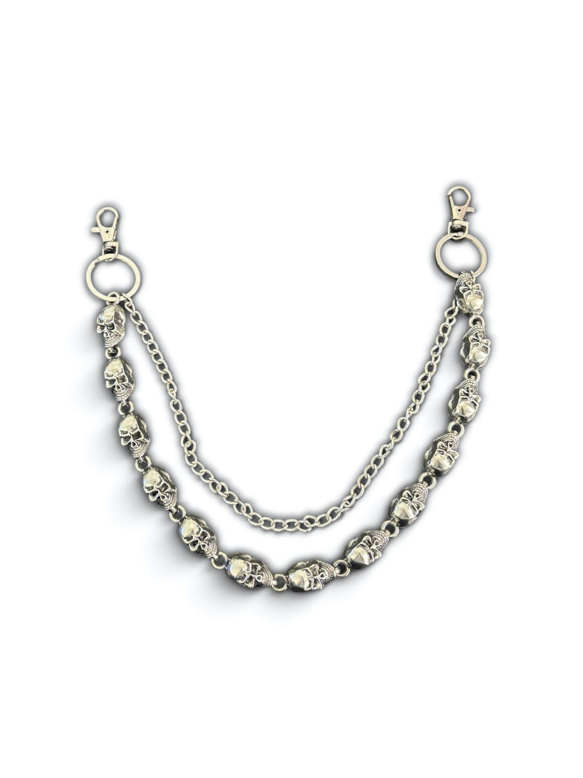 SILVER SKULL WALLET CHAIN