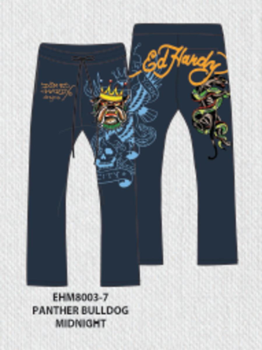 Ed Hardy - (midnight) Panther Bulldog Sweat Pants