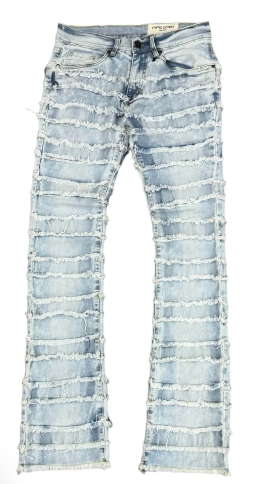 Fwrd Denim Men Stacked Double Take Jeans - Ice Blue