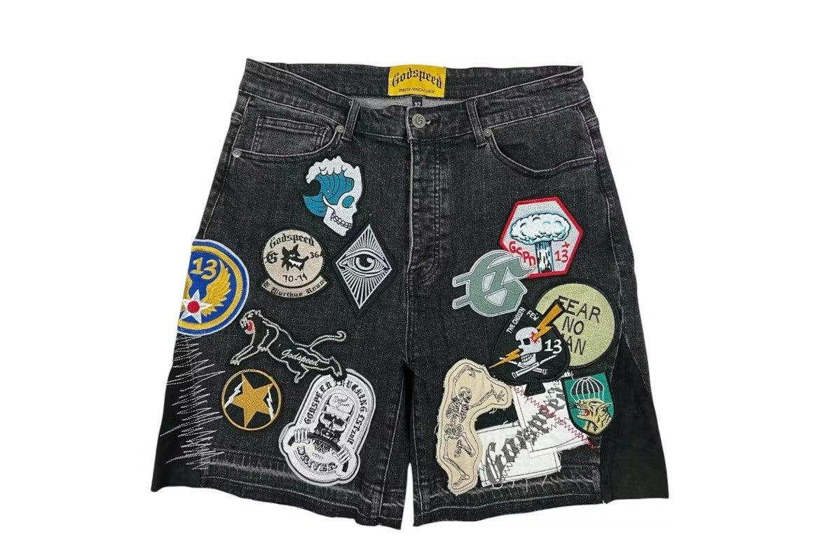 GOD Speed Black Jean Shorts