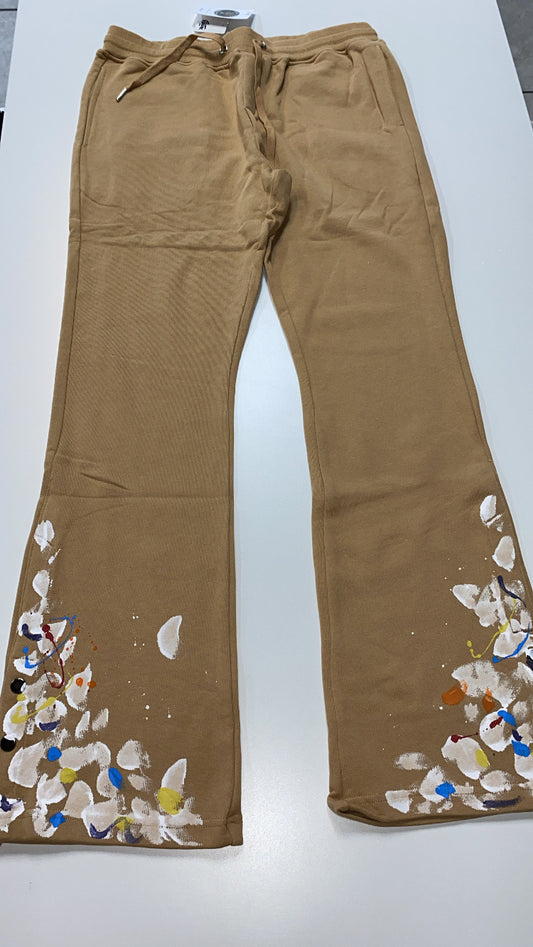 Eptm - (khaki) paint snap flare pants