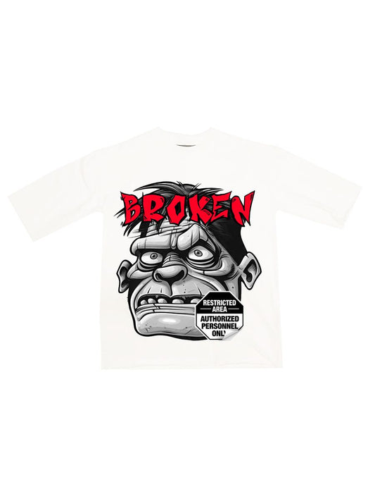 Cooper 9 - Broken heart Crooped Tee White