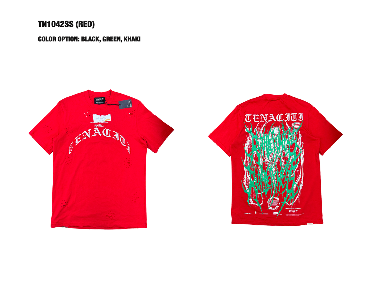 Teanciti - red & teal skull tee