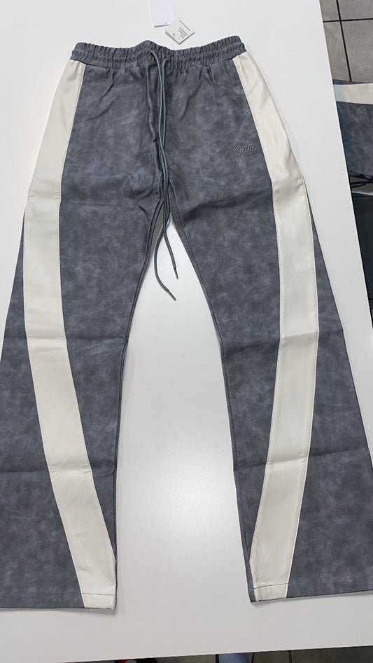 Eptm - (grey) PU twisted pants