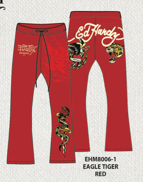 Ed hardy (red) Eagle Tiger Bootcut SweatPants