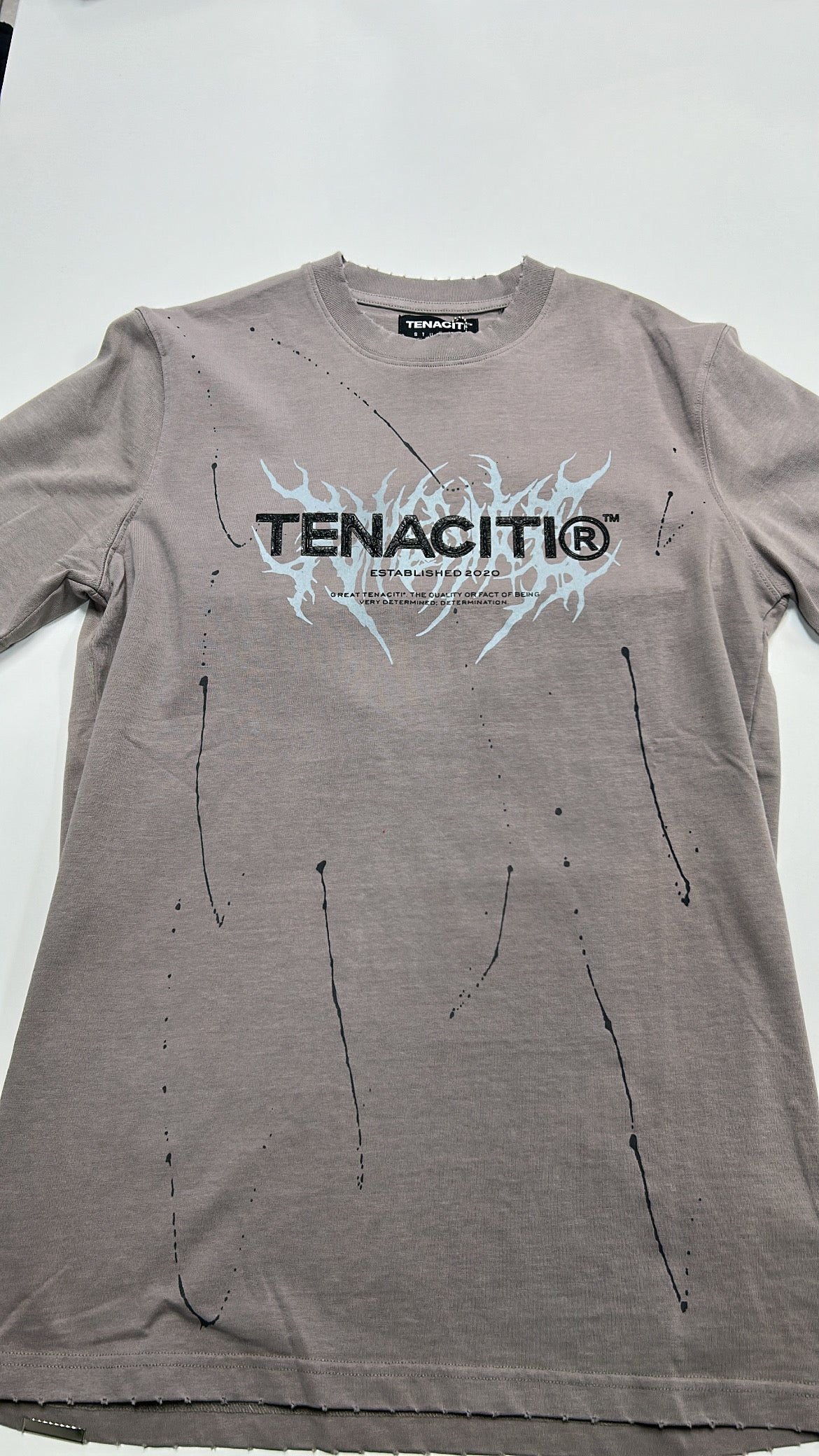Tenaciti - grey paint splat tee