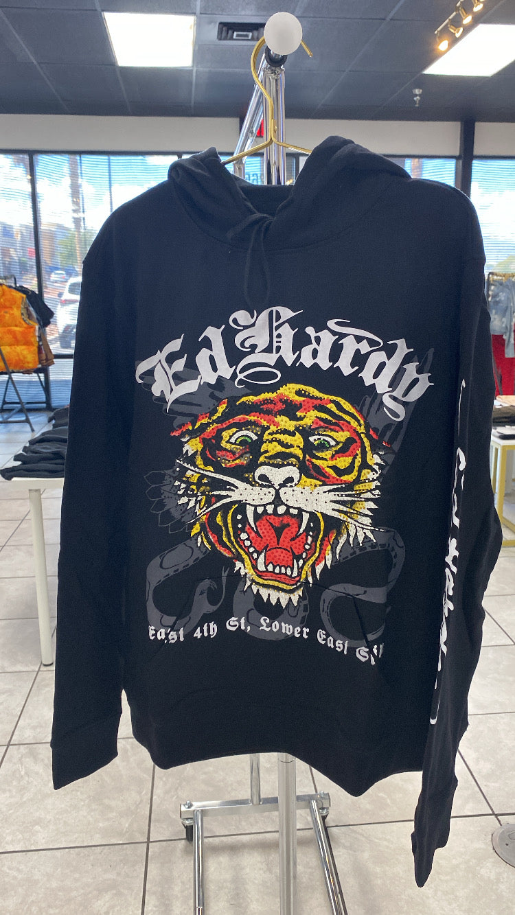 Ed Hardy - black tiger head hoodie