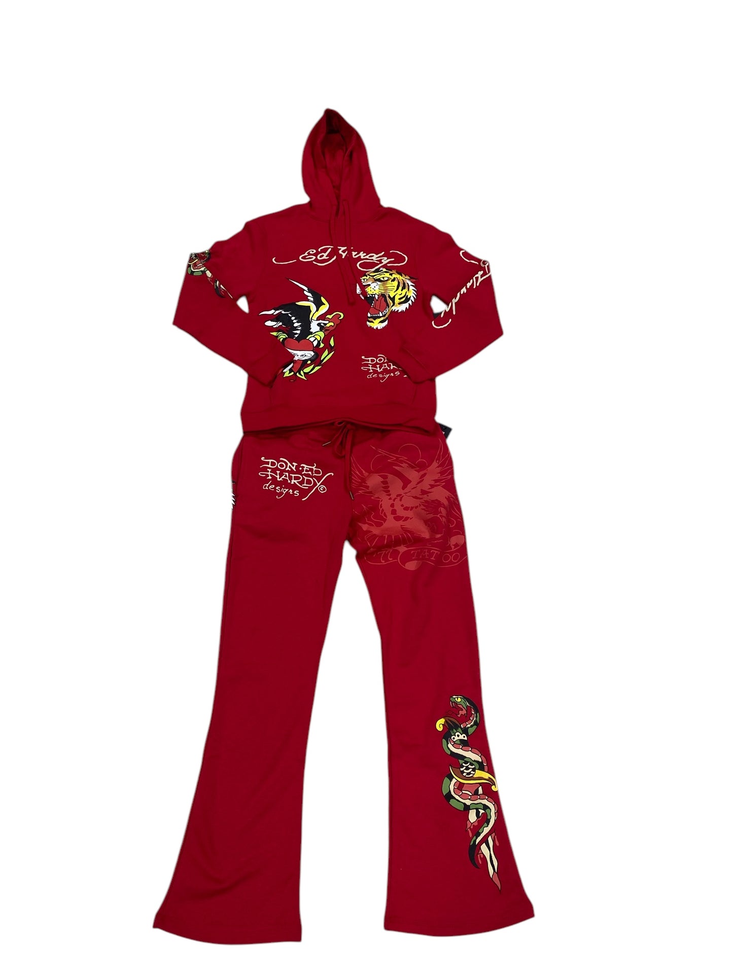 Ed hardy (red) Eagle Tiger Bootcut SweatPants