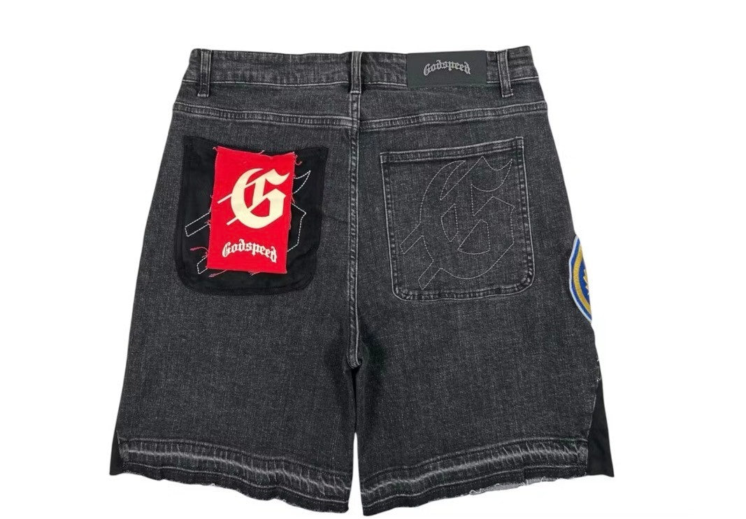 GOD Speed Black Jean Shorts