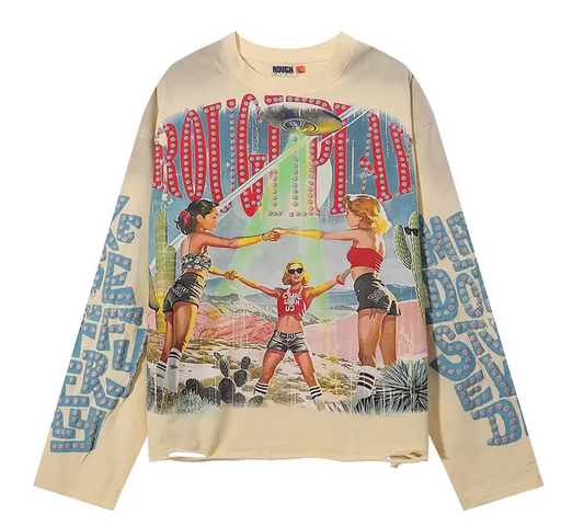 ROUGHPLAY UFO LONG SLEEVE TEE CREAM