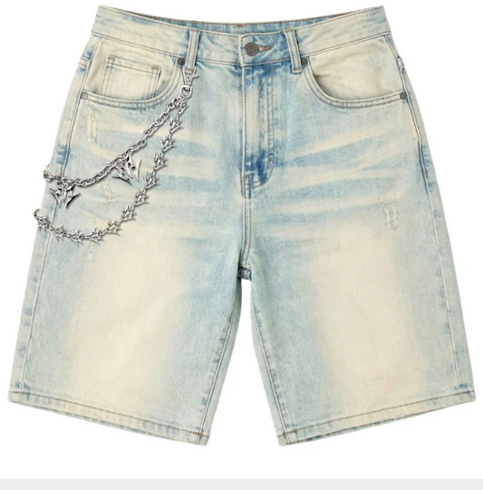 MELEE DENIM WASH SHORTS