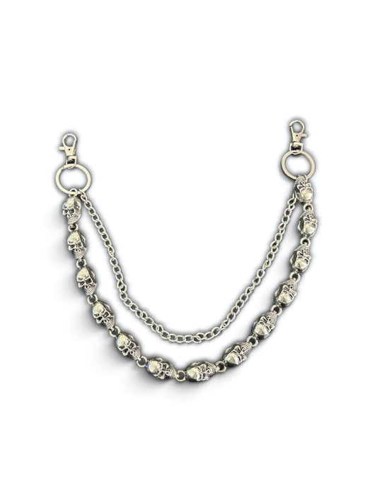 SILVER SKULL WALLET CHAIN