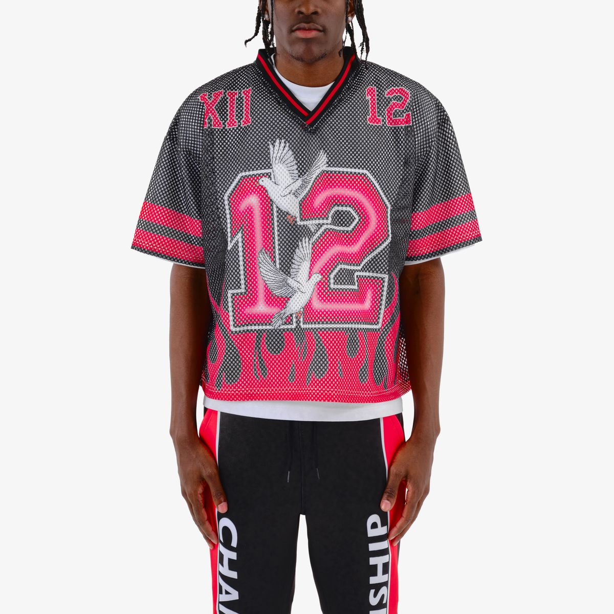 Cooper Rivet - Black Mesh Fabric Jersey