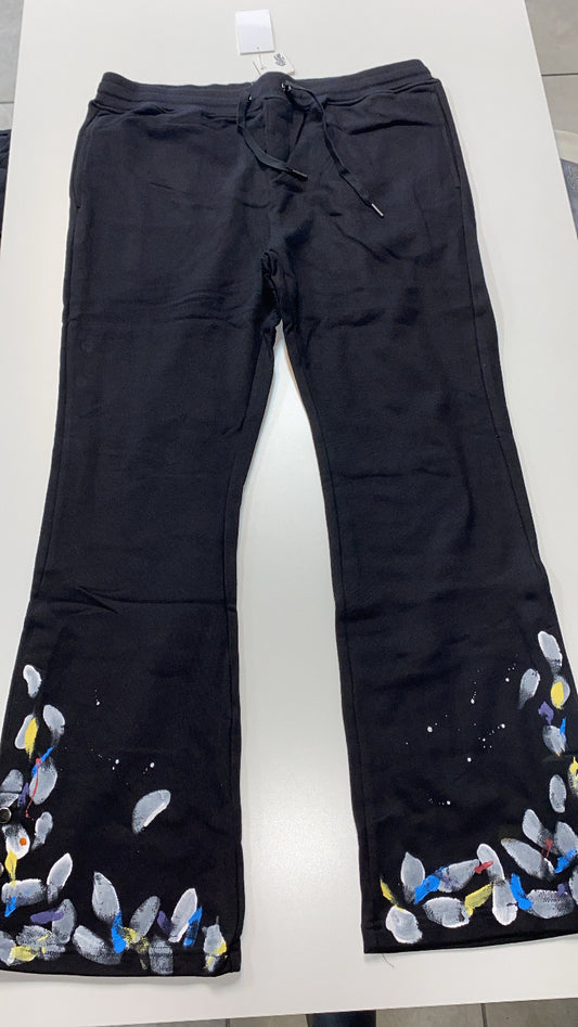 Eptm - (black) paint snap flare pants