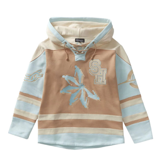 Sugar Hill "Pressure" Hockey Hoodie "Tan/Baby Blue"