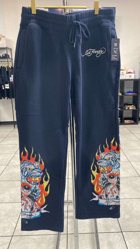 Ed Hardy - Tiger flame baggy sweats