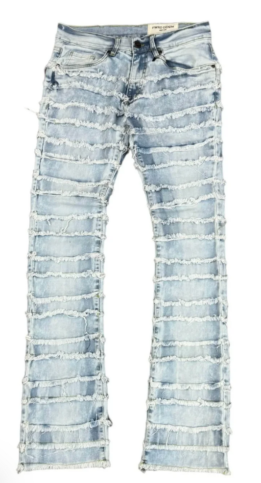 Fwrd Denim Men Stacked Double Take Jeans - Ice Blue