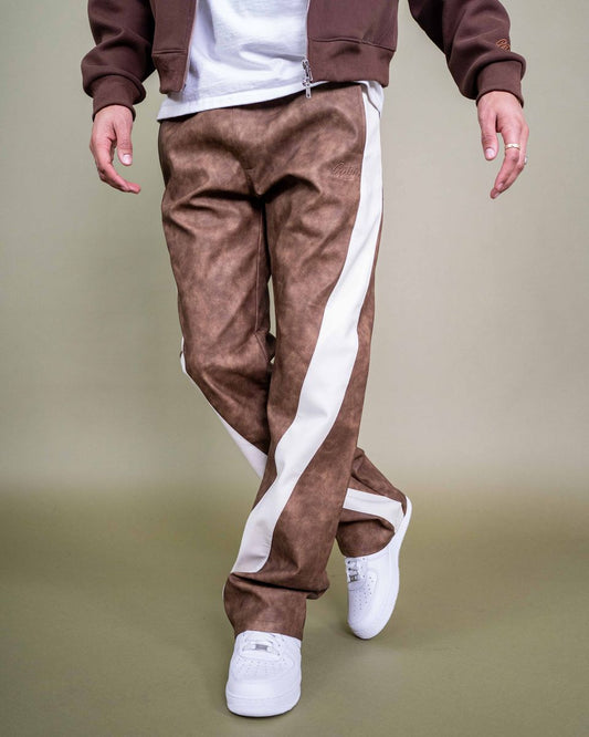 Eptm - Brown Pu twisted Pants