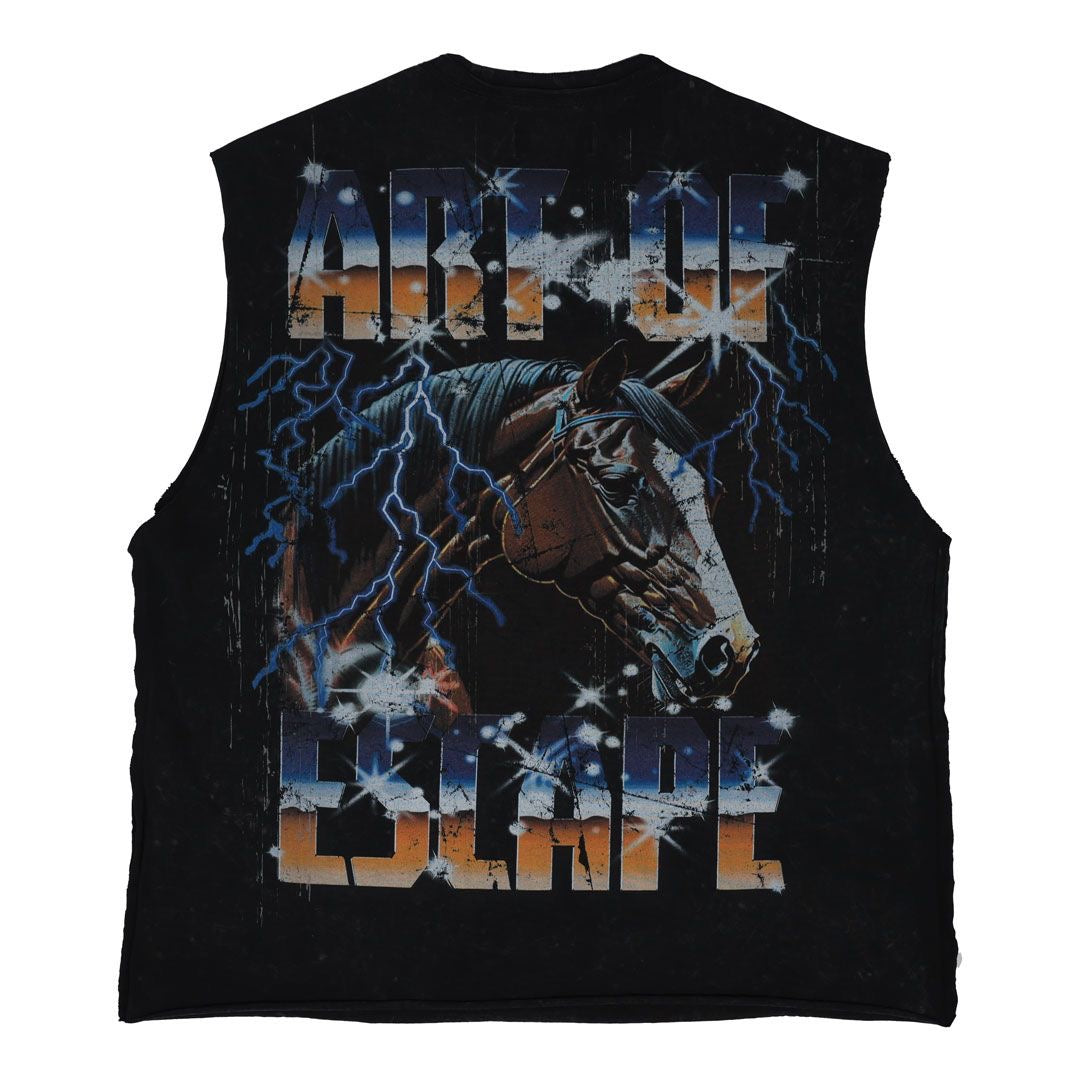 First Row Black cut off shirt