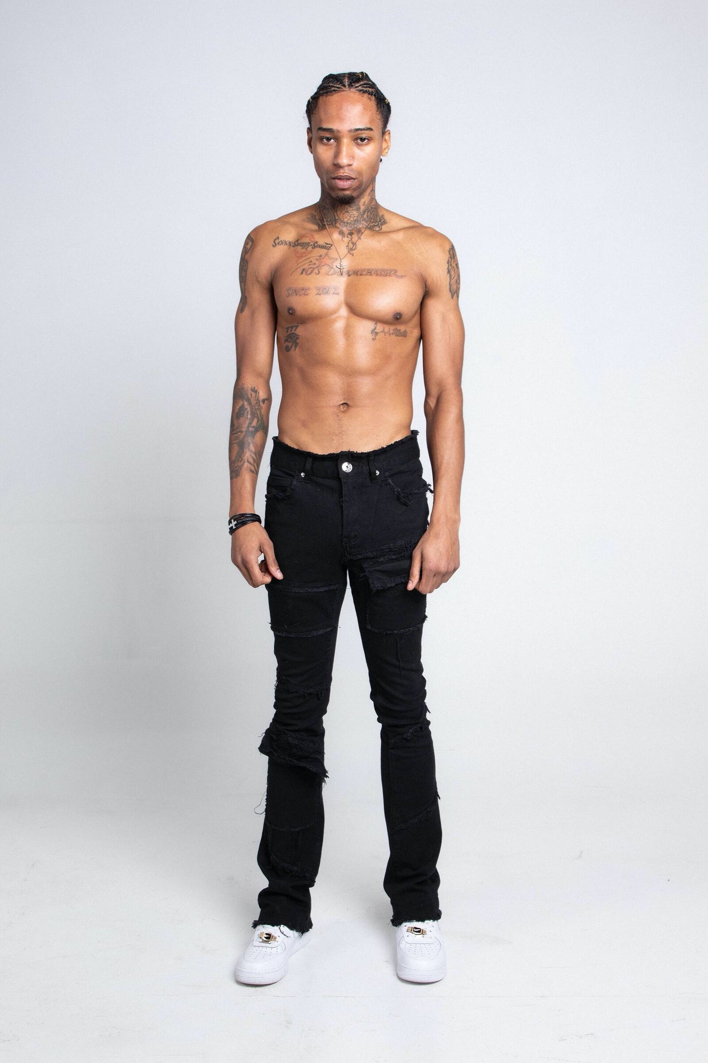 Amor Black Frey Stacked Jeans