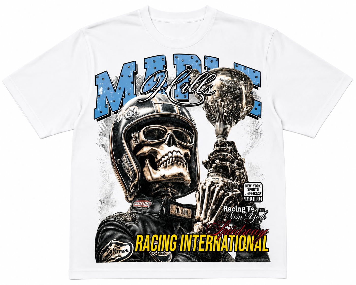 SPACE APE STUDIO MAPLE HILLS SKULL RACING T-SHIRT