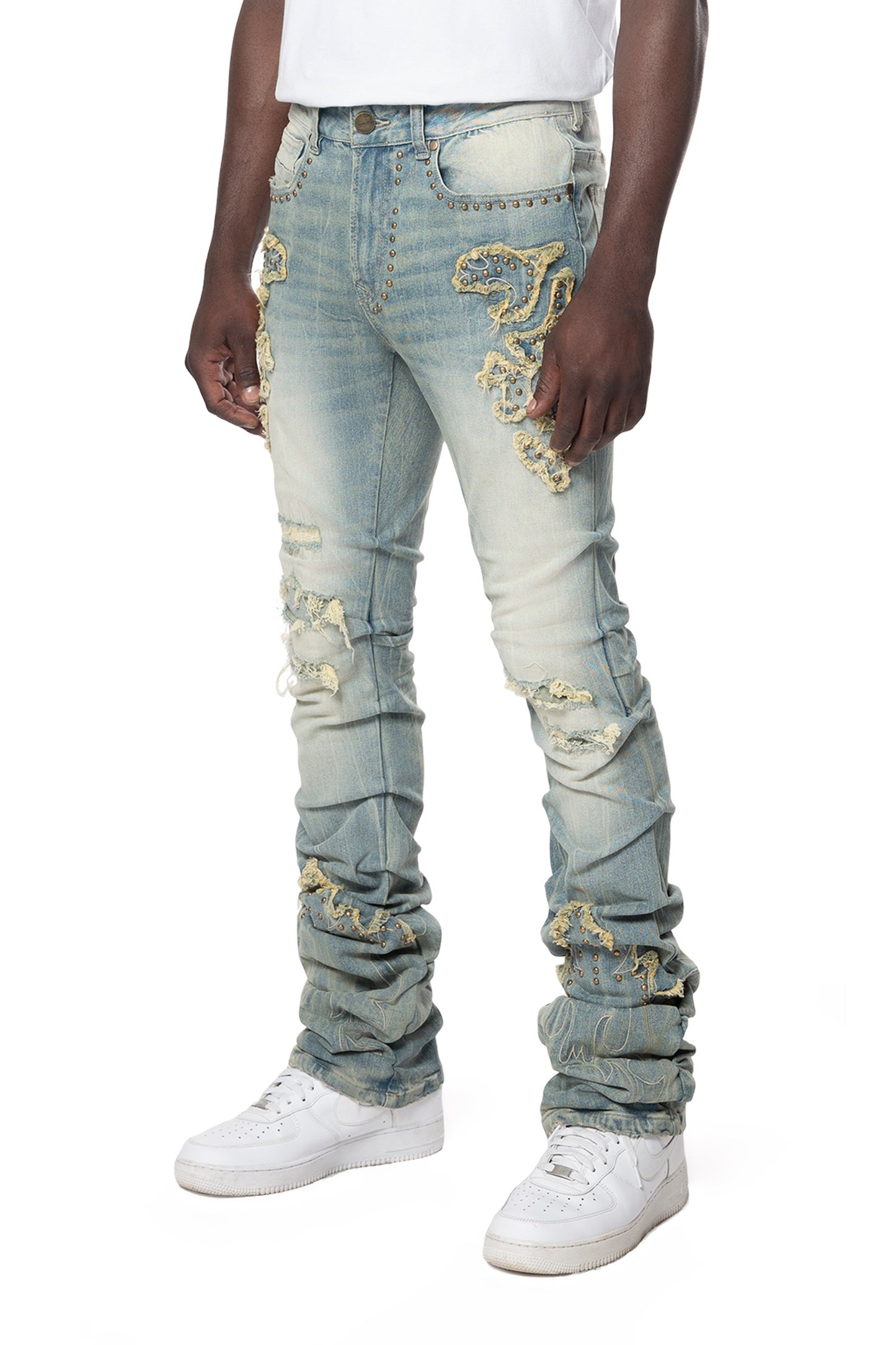 Smoke Rise"Western Studded Denim" Pants