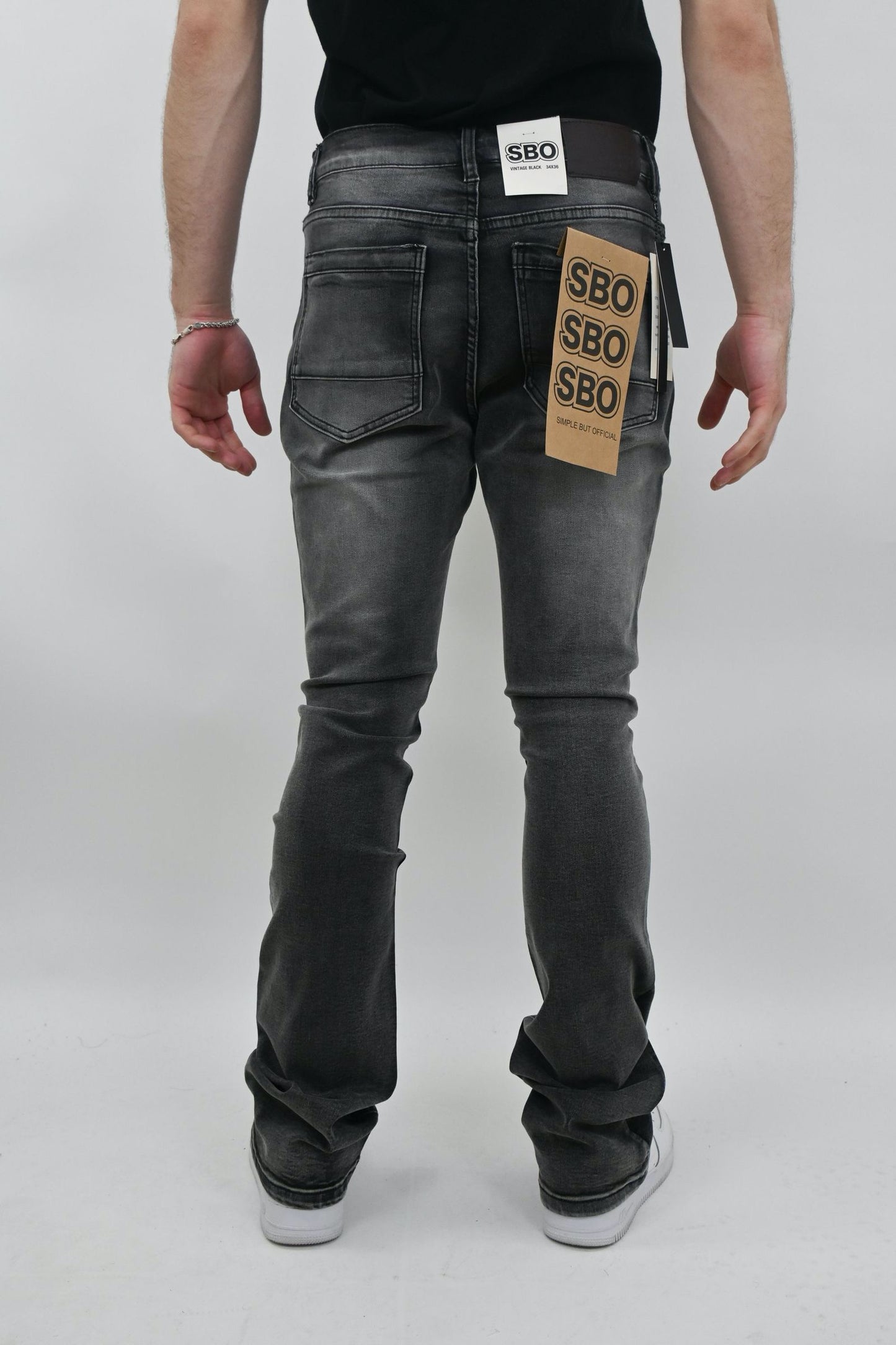 SBO Grey Vintage Stacked Jeans