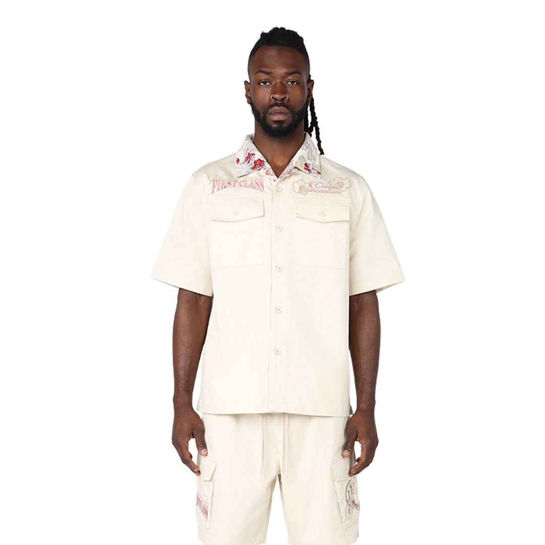 Smoke Rise "Tapestry Button Down" Boxy Shirt