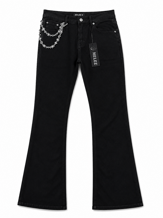 Melee "Noctics" Stacked Jeans Jet Black