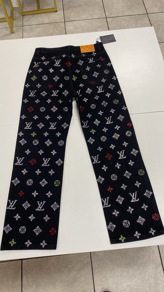 LV jeans - rhinestone