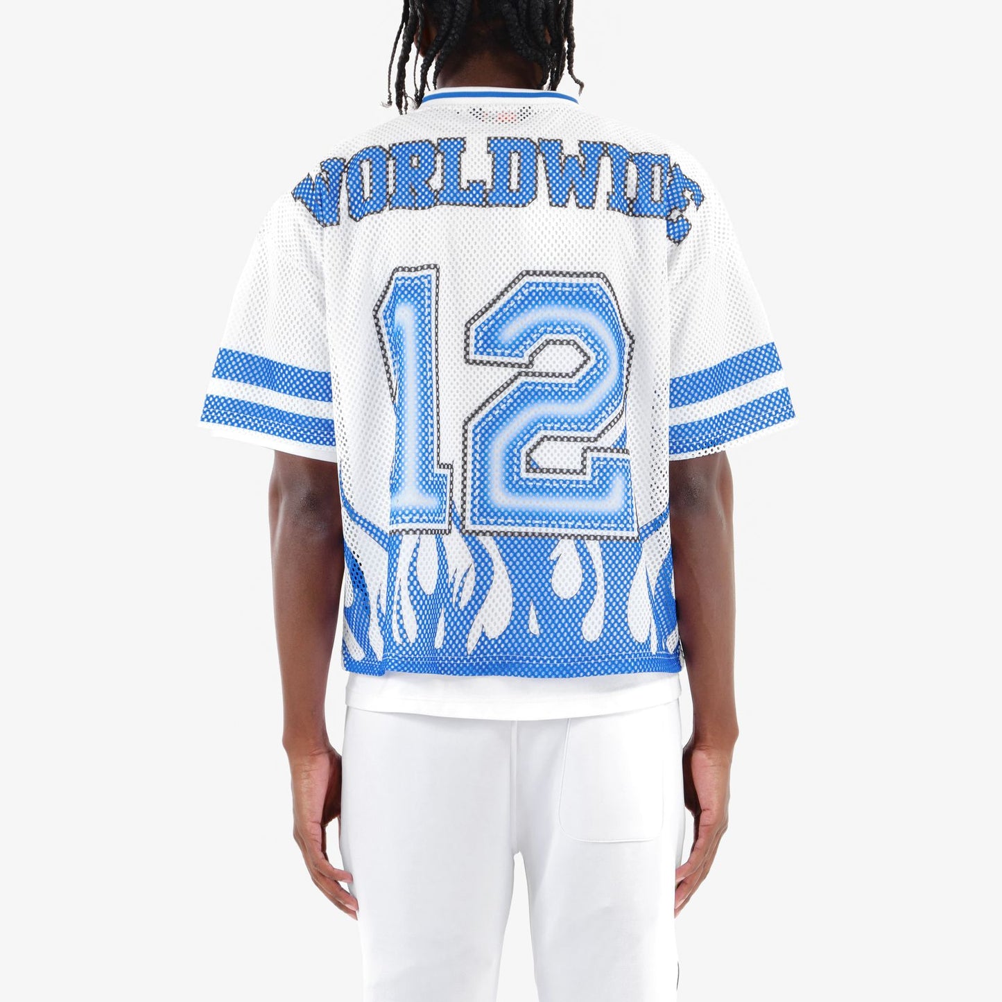 Copper Rivet - blue & White Mesh jersey